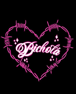 Bichota Neon Heart Graphic Wallpaper