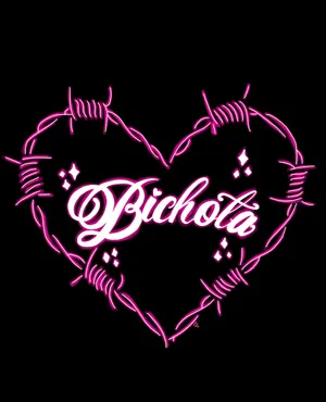 Bichota Neon Heart Graphic Wallpaper