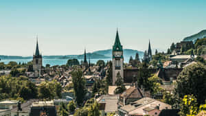 Biel Bienne Cityscapewith Lake View Wallpaper