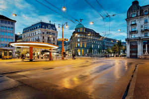 Biel Bienne Twilight Cityscape Wallpaper