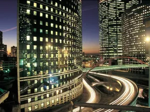 Big Buildings And Highway Wallpaper