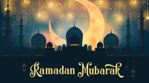 Big Crescent Moon Ramadan Mubarak Wallpaper