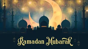 Big Crescent Moon Ramadan Mubarak Wallpaper