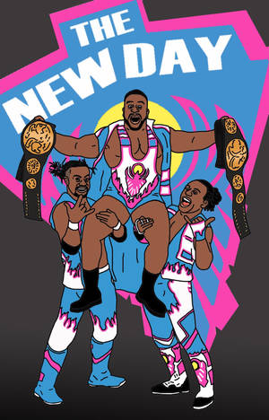 Big E With New Day Squad Wallpaper