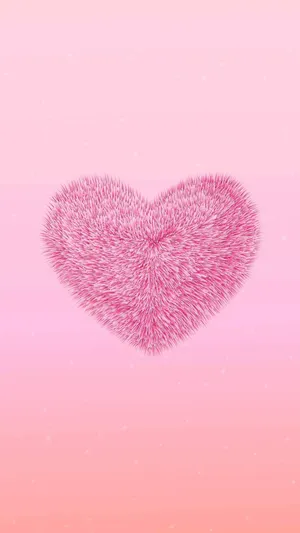 Big Fuzzy Pink Heart Iphone Wallpaper