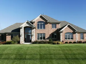 Big House With Freshly Mowed Lawn Wallpaper