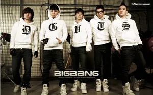 Bigbang Members In White Jackets Wallpaper