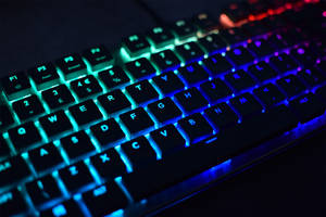 Bight Neon Lights Computer Keyboard Wallpaper