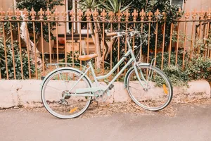 Bike With Pastel Orange Aesthetic Fence Wallpaper