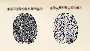 Bilingual Brain Illustration Wallpaper