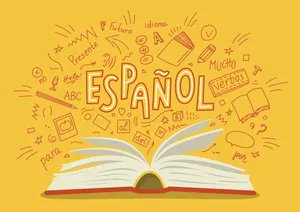 Bilingual Español Art Orange Wallpaper