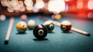 Billiard Table Eight Ball Center Focus Wallpaper