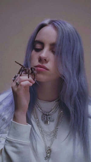 Billie Eilish Purple With A Spider Wallpaper