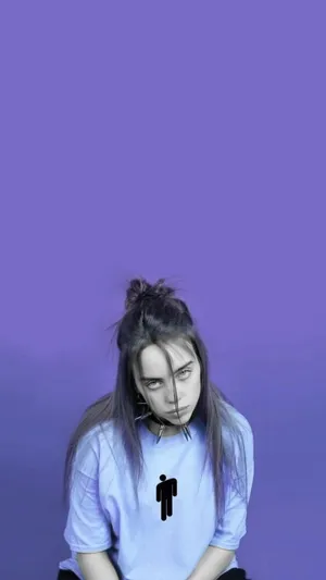 Billie Eilish Rocks Her Signature Purple Hair At Her 2020 Tour Wallpaper