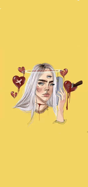 Billie Eilish Sad Artwork Wallpaper