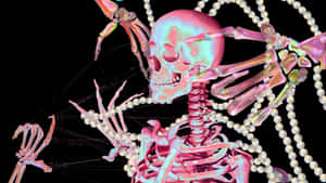 Bimbo Aesthetic Neon Skeleton Wallpaper