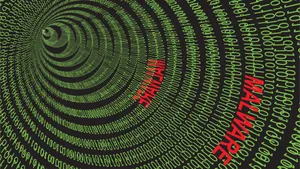 Binary Code Tunnel Mixed With Malware Wallpaper