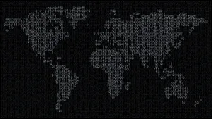 Binary Coding World Map Wallpaper
