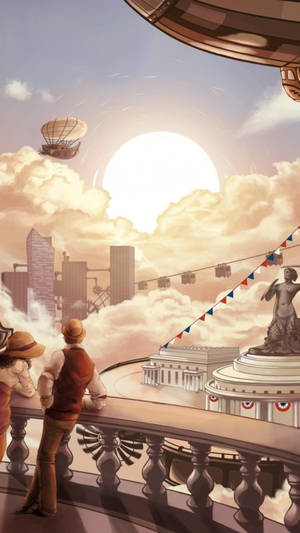 Bioshock Infinite Iphone Columbia Sunset Wallpaper