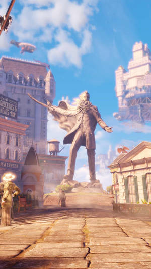 Bioshock Infinite Iphone Comstock's Statue Wallpaper