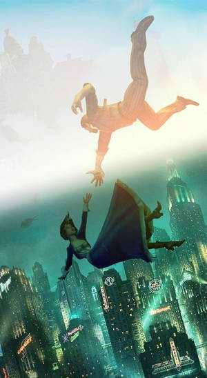 Bioshock Infinite Iphone Fall Scene Wallpaper