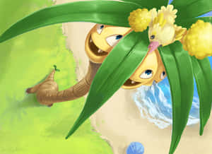 Bird On Top Of Exeggutor Wallpaper