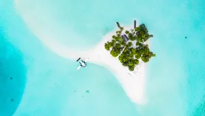 Bird's Eye View White Beach Wallpaper