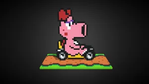 Birdo Posing Playfully In Front Of A Colorful Background Wallpaper