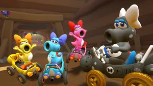 Birdo Striking A Pose In A Colorful World Wallpaper