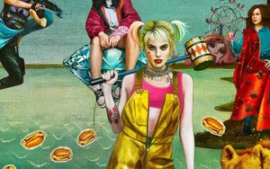 Birds Of Prey Focused Harley Painting Wallpaper