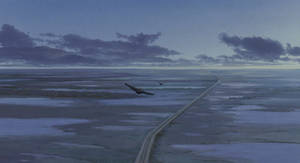 Birds Over Train Tracks Spirited Away Desktop Wallpaper