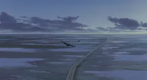 Birds Over Train Tracks Spirited Away Desktop Wallpaper