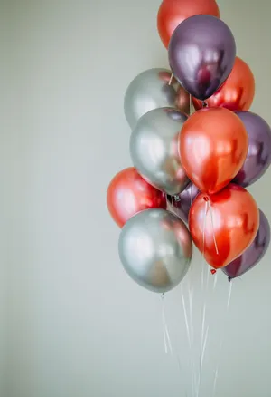 Birthday Floating Shiny Balloons Wallpaper