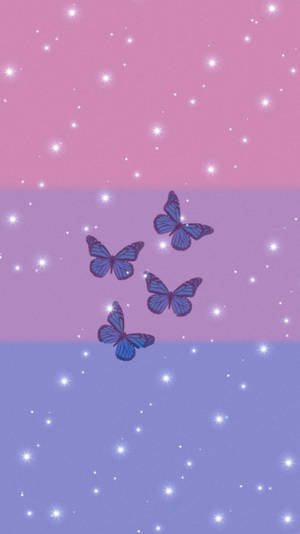 Bisexual Butterflies And Sparkles Wallpaper