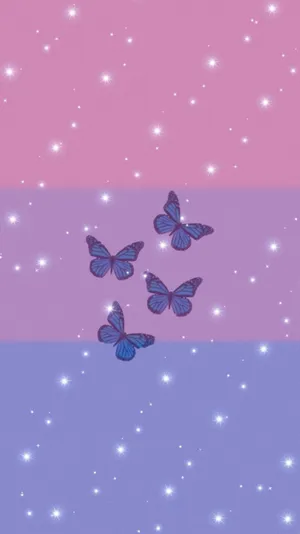 Bisexual Butterflies And Sparkles Wallpaper