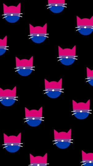 Bisexual Pride Cat Pattern Wallpaper