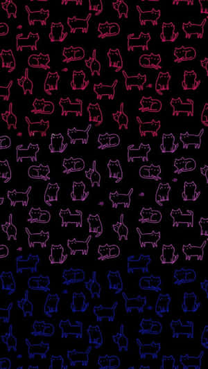 Bisexual Pride Cats Pattern Wallpaper