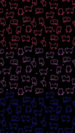 Bisexual Pride Cats Pattern Wallpaper