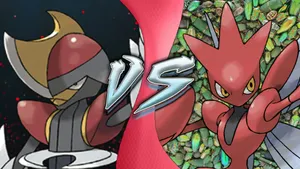 Bisharp Vs Scizor Poster Wallpaper