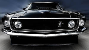 Black 1969 Ford Mustang Classic Car Wallpaper