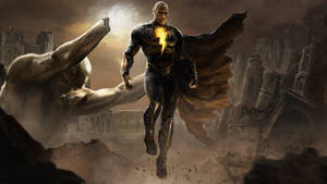 Black Adam Floating Over Ruins Wallpaper