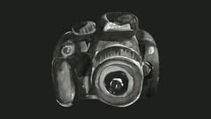 Black Aesthetic Camera Watercolor Illustration Wallpaper