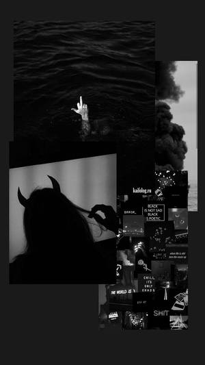 Black Aesthetic Iphone Devil Girl Wallpaper