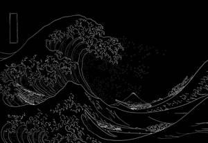 Black Aesthetic Japanese Waves Wallpaper