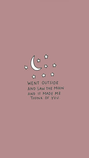 Black Aesthetic Quotes Desktop Moon Outside Pink Wallpaper