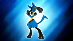 Black And Blue Gradient Pokemon Lucario Wallpaper