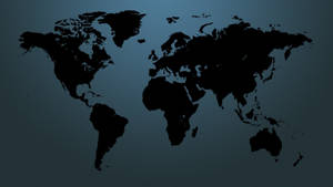 Black And Blue Minimalist World Map Wallpaper