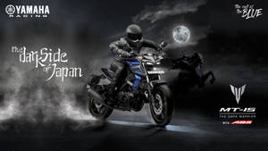 Black And Blue Yamaha Mt 15 Poster Wallpaper