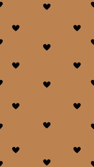 Black And Brown Heart Pattern Wallpaper