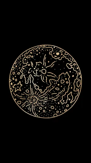 Black And Gold Aesthetic Outline Wallpaper